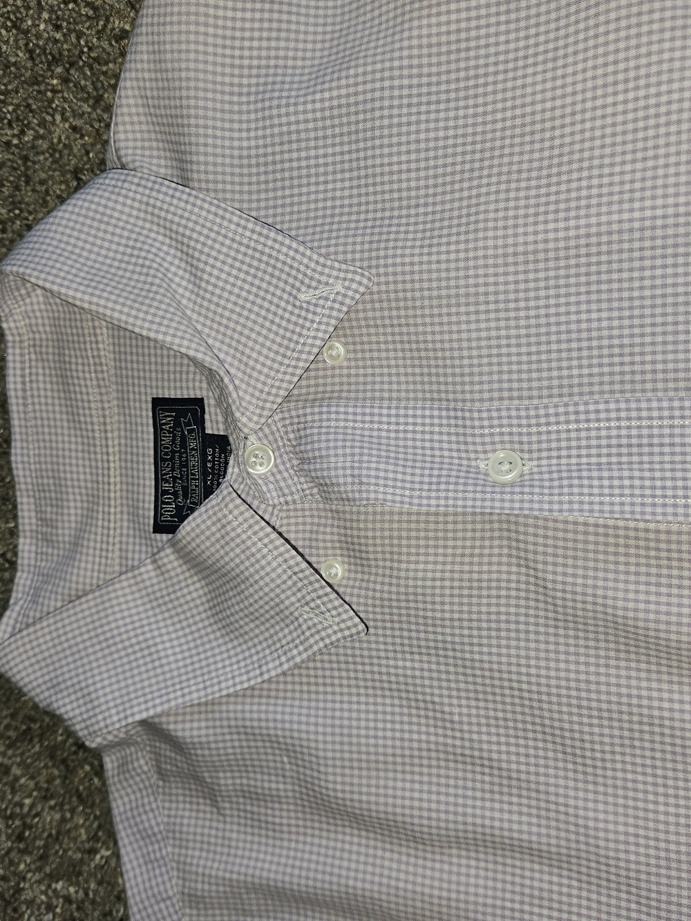 Ralph Lauren Lavender Micro-Check Button-Down Shirt